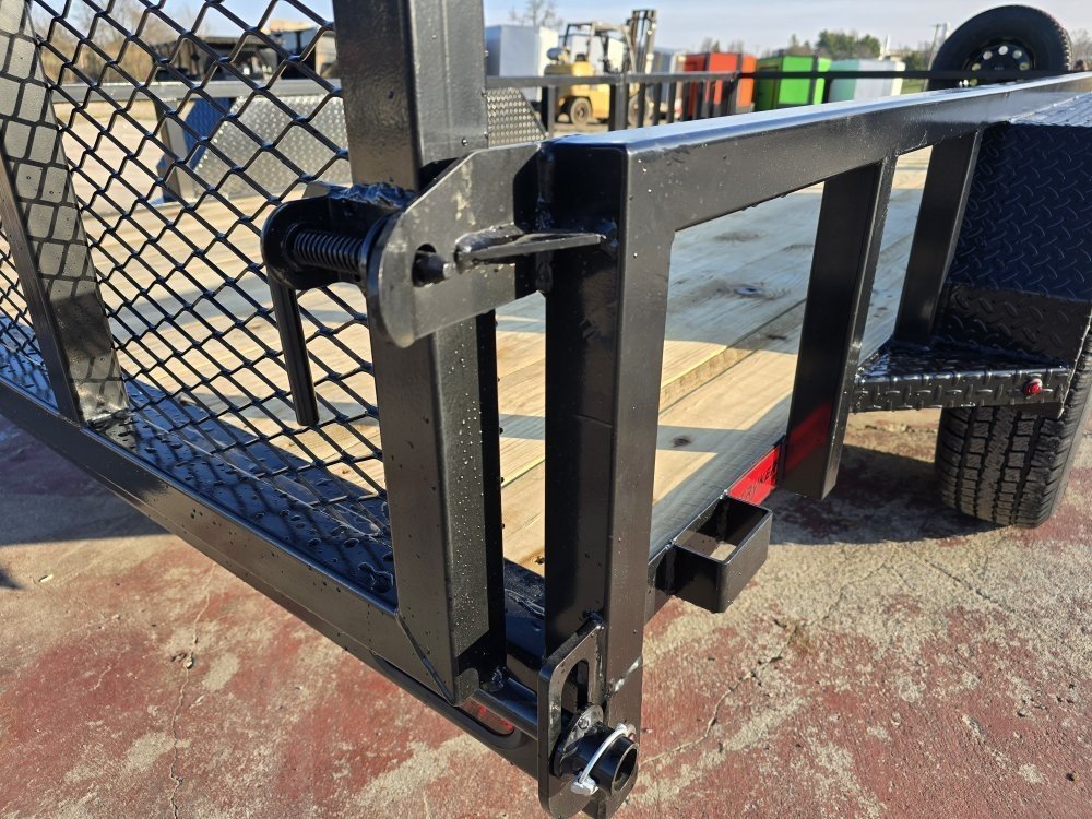 16' Utility Trailer (2) 3.5K Axles, 77" Wide, Side Ramps and 4' Gate 004070 - Stryker Dealership Group