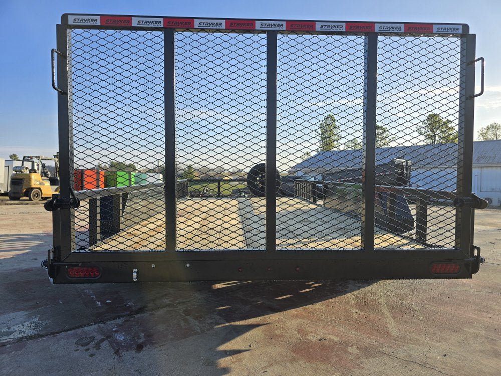 16' Utility Trailer (2) 3.5K Axles, 77" Wide, Side Ramps and 4' Gate 3763 - Stryker Dealership Group