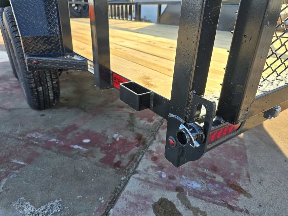 16' Utility Trailer (2) 3.5K Axles, 83" Wide, Side Ramps and 4' Gate 004068 - Stryker Dealership Group