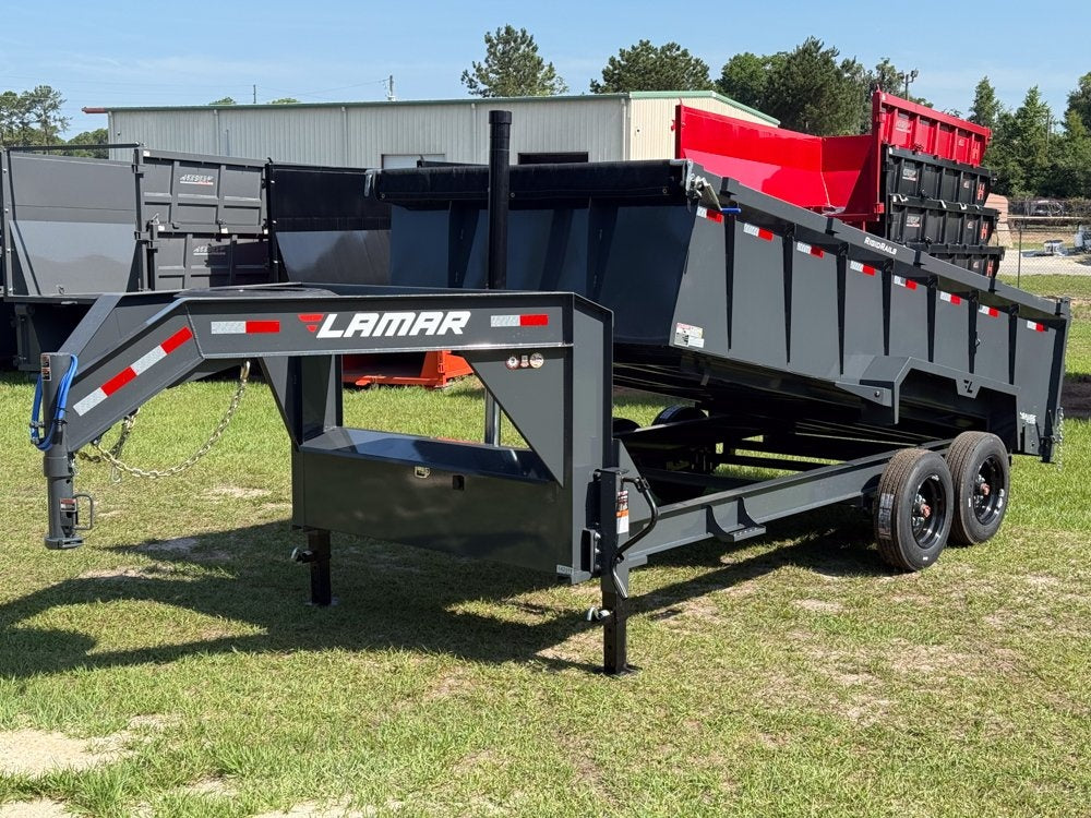 16' DT GN Dump 36" Sides - 8K Axles - Telescopic Lift - Dump Trailers - Stryker Dealership Group