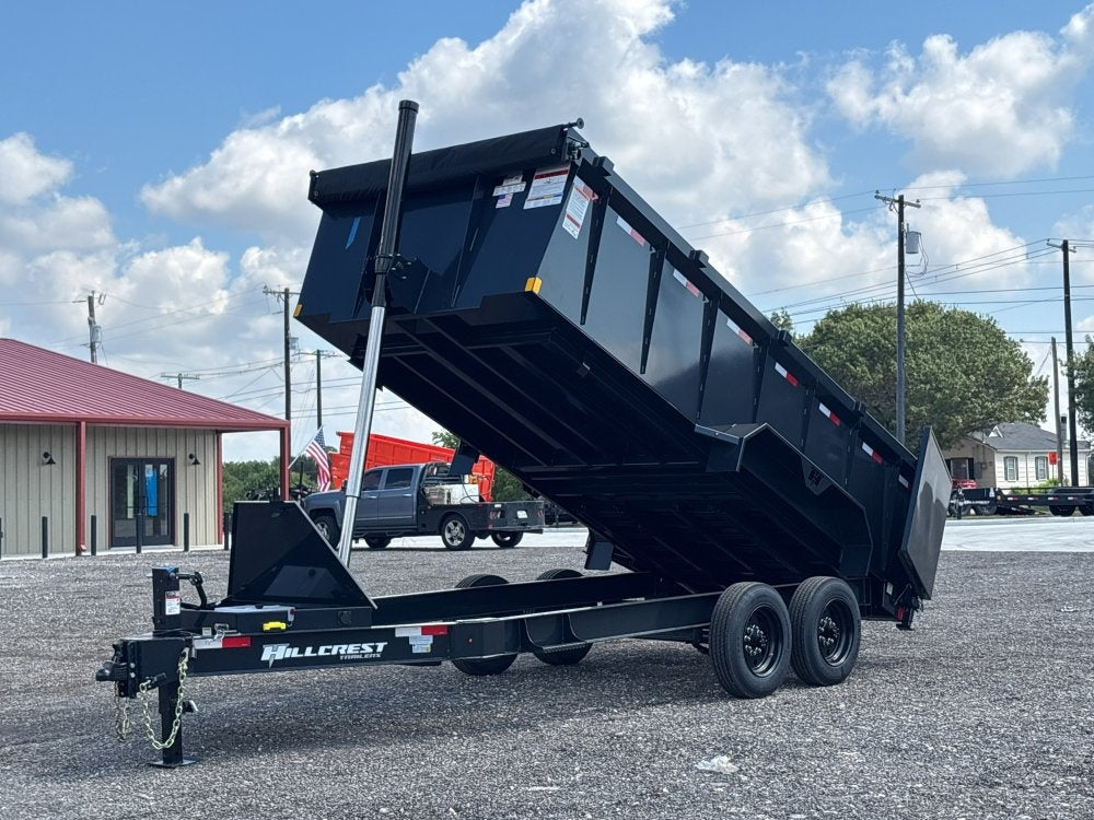 16' Dump Trailer BP 40" Side Walls - Telescopic lift - 8k Axles - Hydraulic Jack - DT3 Professional - Stryker Dealership Group