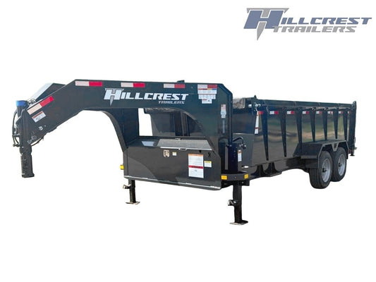 16' Dump Trailer GN 40" Side Walls - Telescopic lift - 8k Axles - Gooseneck Dump/Dump Trailers - Stryker Dealership Group