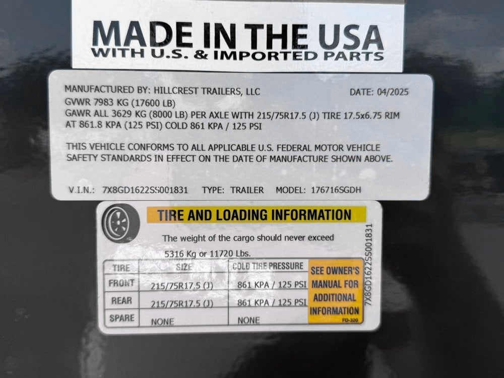 16' Dump Trailer GN 40" Side Walls - Telescopic lift - 8k Axles - Gooseneck Dump/Dump Trailers - Stryker Dealership Group