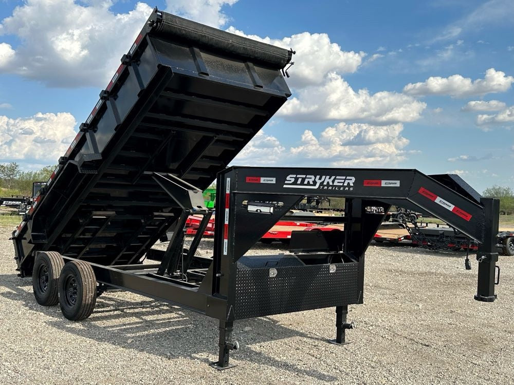 16' Dump Trailer Gooseneck 14k GVWR 2' Walls 000601 - Dump Trailers GN - Stryker Dealership Group