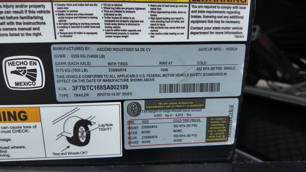 16' EDT Dump Trailer 20" Side Walls - Dump Trailers - Stryker Dealership Group