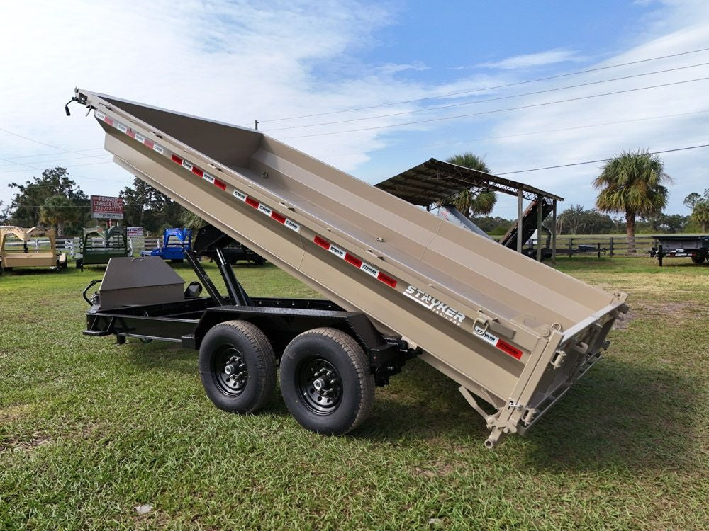 16' EDT Dump Trailer 20" Side Walls - 10 ga Floor - 521 Scissor Lift - 3 Way Gate 002112 - Dump Trailers - Stryker Dealership Group