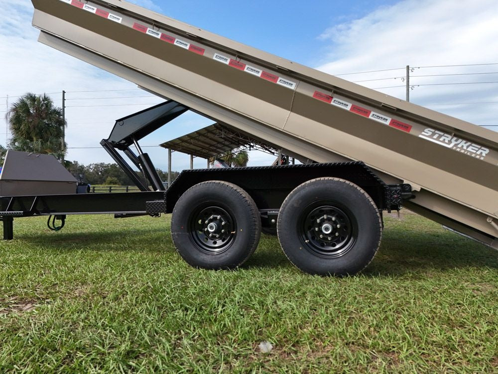 16' EDT Dump Trailer 20" Side Walls - 10 ga Floor - 521 Scissor Lift - 3 Way Gate 002112 - Dump Trailers - Stryker Dealership Group