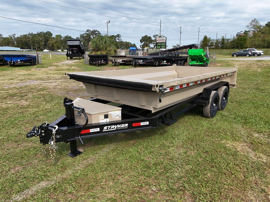 16' EDT Dump Trailer 20" Side Walls - 10 ga Floor - 521 Scissor Lift - 3 Way Gate 002112 - Dump Trailers - Stryker Dealership Group