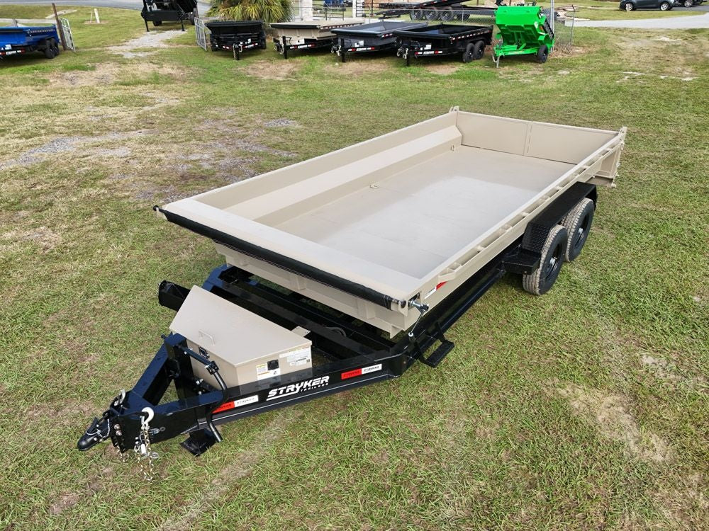 16' EDT Dump Trailer 20" Side Walls - 10 ga Floor - 521 Scissor Lift - 3 Way Gate 002112 - Dump Trailers - Stryker Dealership Group