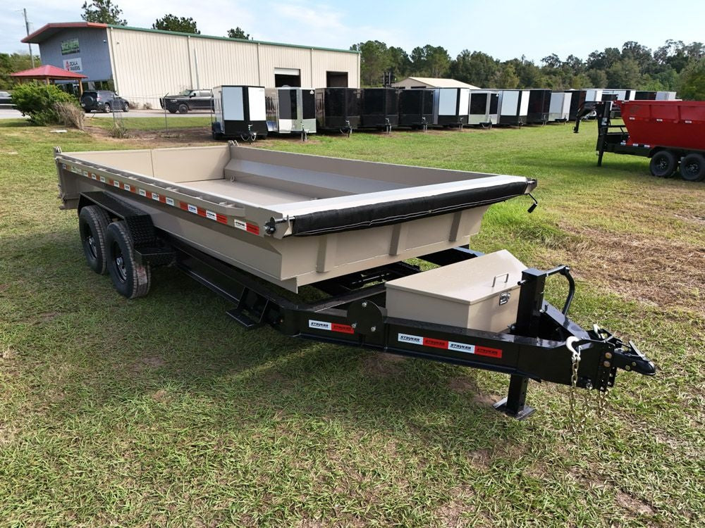 16' EDT Dump Trailer 20" Side Walls - 10 ga Floor - 521 Scissor Lift - 3 Way Gate 002112 - Dump Trailers - Stryker Dealership Group