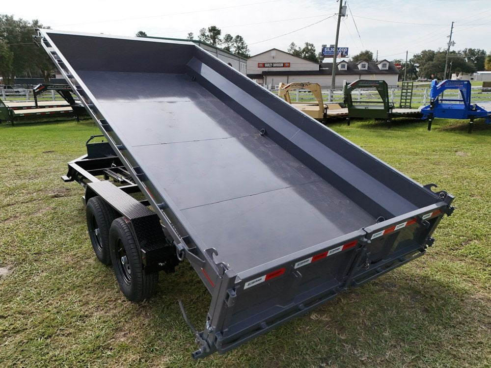 16' EDT Dump Trailer 20" Side Walls - 10 ga Floor - 521 Scissor Lift - 3 Way Gate 002113 - Dump Trailers - Stryker Dealership Group