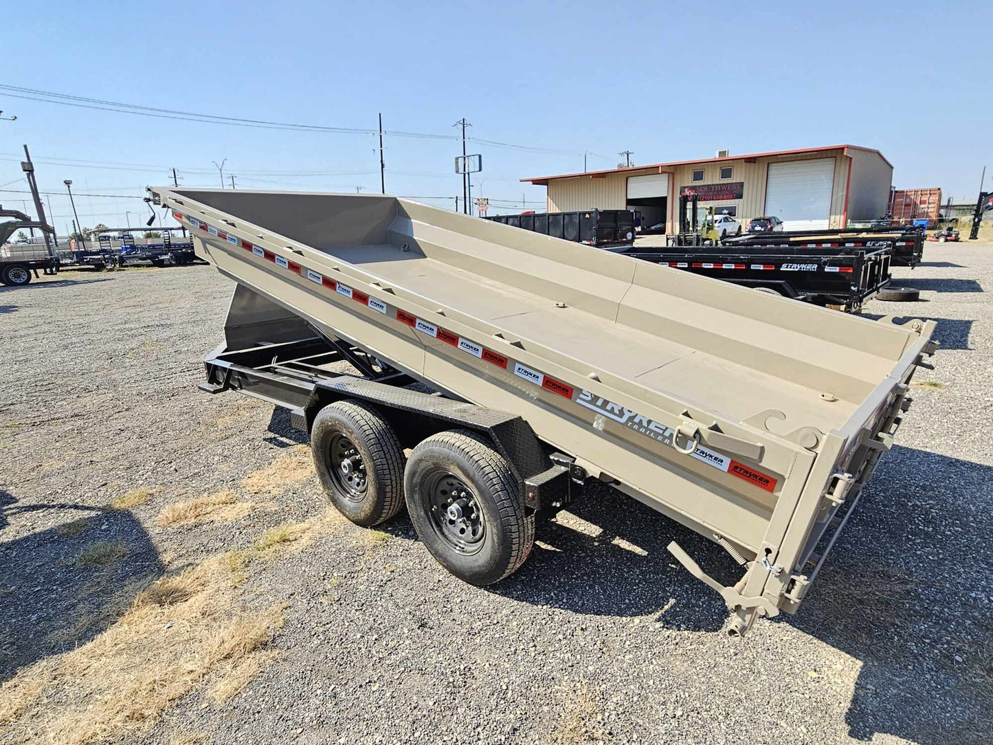 16' EDT Dumpt Trailer 20" Side Walls - 10 ga Floor - 521 Scissor Lift - 3 Way Gate INV-3084 - Dump Trailers - Stryker Dealership Group