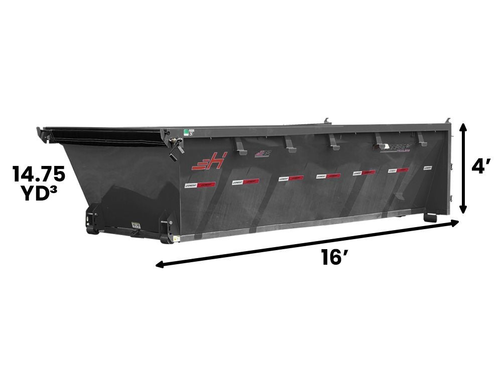16' EDZ Roll Off Bin 4' Wall + Tarp 006527 - Roll Off Bins - Stryker Dealership Group