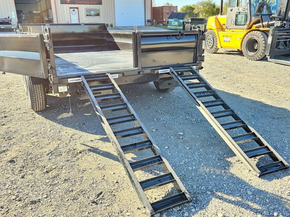 16' EZ7 Dump Trailer 19" Sides 7K Axles 14K GVWR 3-way Door Slide In Ramps - Dump Trailers - Stryker Dealership Group