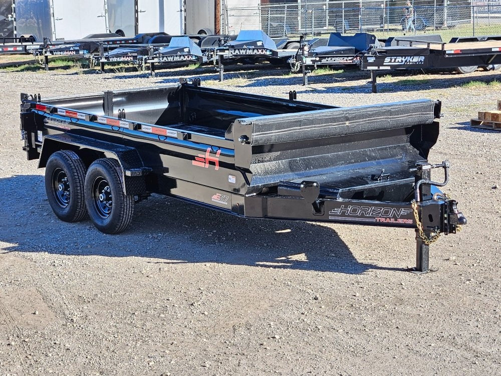 16' EZ7 Dump Trailer 19" Sides 7K Axles 14K GVWR 3-way Door Slide In Ramps - Dump Trailers - Stryker Dealership Group