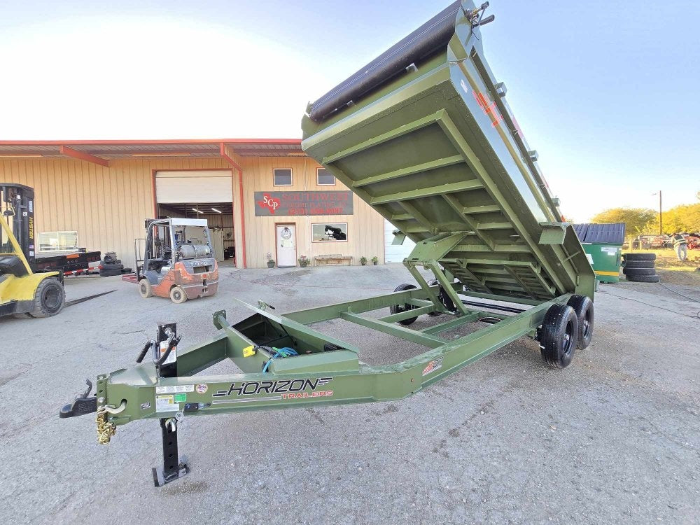 16' EZ7 Dump Trailer 19" Sides 7K Axles 14K GVWR 3-way Door Slide In Ramps - Dump Trailers - Stryker Dealership Group