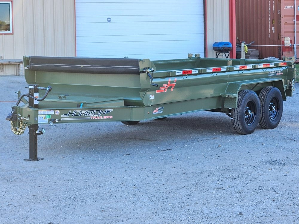 16' EZ7 Dump Trailer 19" Sides 7K Axles 14K GVWR 3-way Door Slide In Ramps - Dump Trailers - Stryker Dealership Group