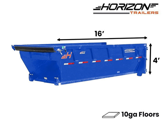 16' HDZ Roll Off Bin 4' Wall + Tarp - Roll Off Bin/RO 16x4 Bin - Stryker Dealership Group