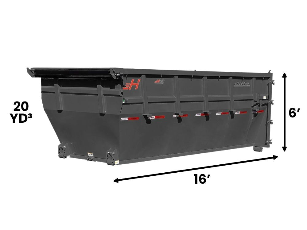 16' HDZ Roll Off Bin 6' Wall + Tarp 006662 - Roll Off Bins - Stryker Dealership Group