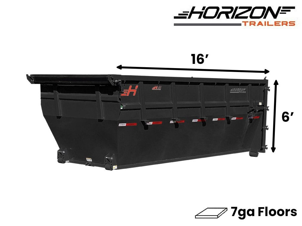16' HDZ Roll Off Bin 6' Wall + Tarp - 16x6 Bin/Roll Off Bin - Stryker Dealership Group