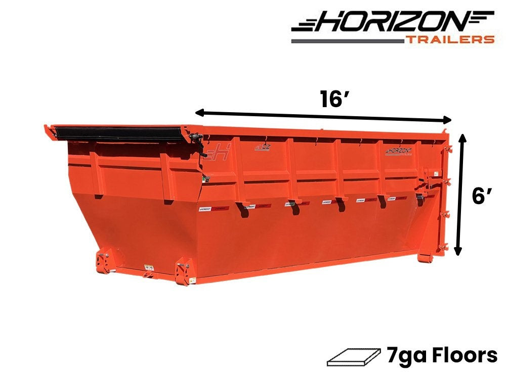 16' HDZ Roll Off Bin 6' Wall + Tarp - 16x6 Bin/Roll Off Bin - Stryker Dealership Group