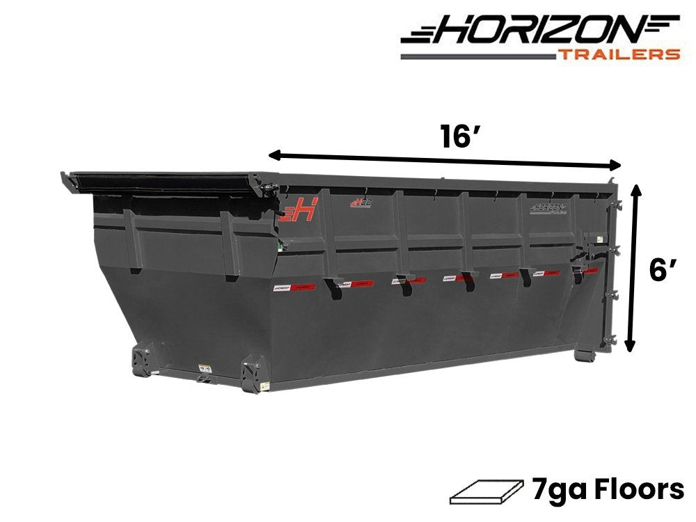 16' HDZ Roll Off Bin 6' Wall + Tarp - 16x6 Bin/Roll Off Bin - Stryker Dealership Group