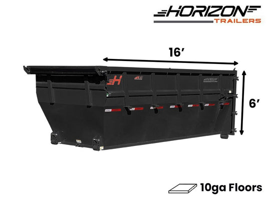 16' HDZ Roll Off Bin 6' Wall + Tarp - 16x6 Bin/Roll Off Bin - Stryker Dealership Group