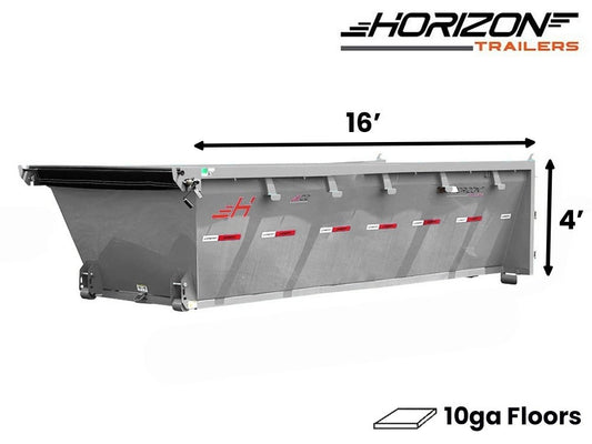 16' Horizon EDZ Roll Off Bin 4' Wall + Tarp - Roll Off Bin/RO 16x4 Bin - Stryker Dealership Group