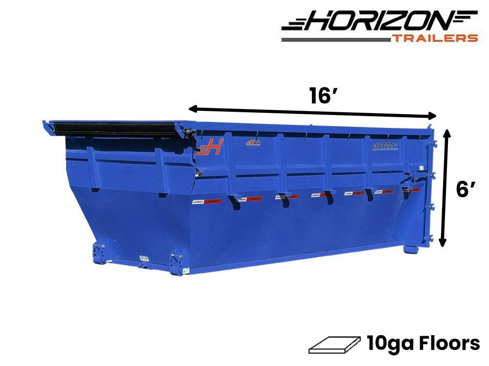 16' Horizon HDZ Roll Off Bin 6' Wall + Tarp - Roll Off Bin/RO 16x6 Bin - Stryker Dealership Group