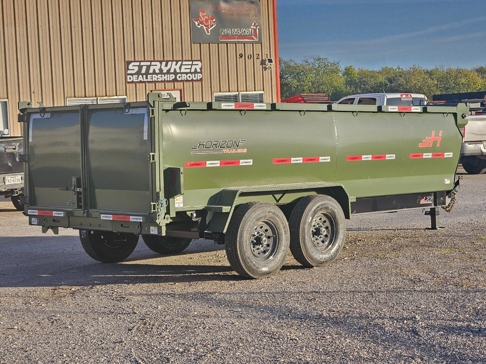 16' HZ7 Dump 36" Sides - 7K Axles - 620 Scissor - 14 ply Tires - 2 Speed Jack - Dump Trailers/Dump Trailers - Stryker Dealership Group