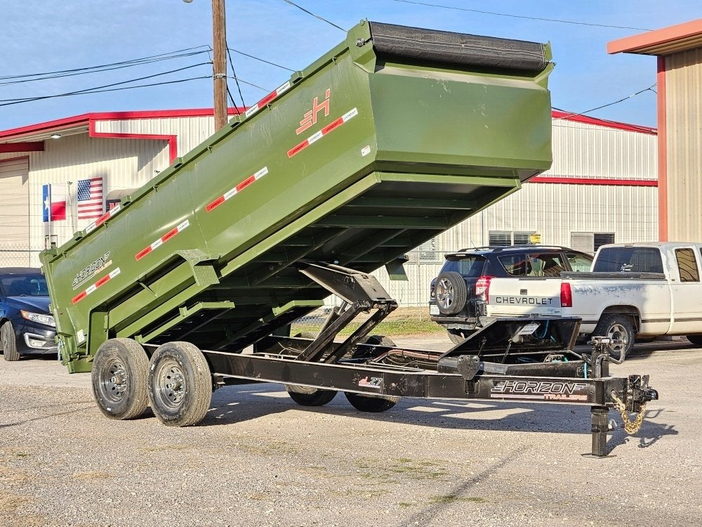 16' HZ7 Dump 36" Sides - 7K Axles - 620 Scissor - 14 ply Tires - 2 Speed Jack - Dump Trailers/Dump Trailers - Stryker Dealership Group