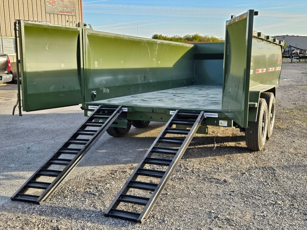16' HZ7 Dump 36" Sides - 7K Axles - 620 Scissor - 14 ply Tires - 2 Speed Jack - Dump Trailers/Dump Trailers - Stryker Dealership Group