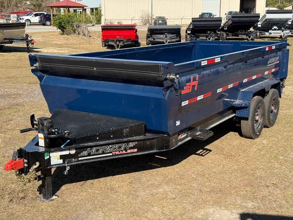 16' HZ7 Dump 36" Sides - 8K Axles - 620 Scissor - 14 ply Tires - 2 Speed Jack - Dump Trailers - Stryker Dealership Group