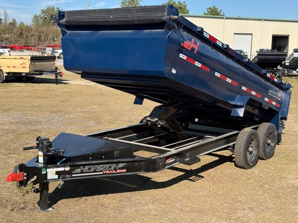 16' HZ7 Dump 36" Sides - 8K Axles - 620 Scissor - 14 ply Tires - 2 Speed Jack - Dump Trailers - Stryker Dealership Group
