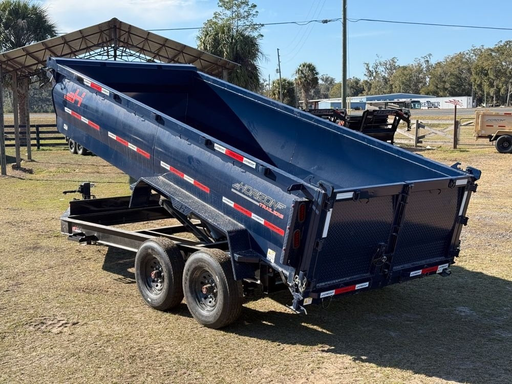 16' HZ7 Dump 36" Sides - 8K Axles - 620 Scissor - 14 ply Tires - 2 Speed Jack - Dump Trailers - Stryker Dealership Group