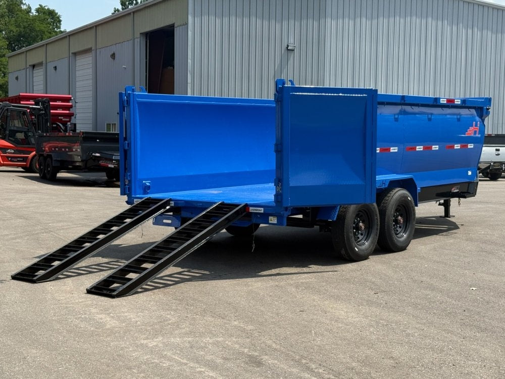 16' HZ7 Dump 48" Sides - 8K Axles - 12 Ton Telescopic Lift - 14 Ply Tires, 2 Speed Jack - Dump Trailers/Dump Trailers - Stryker Dealership Group