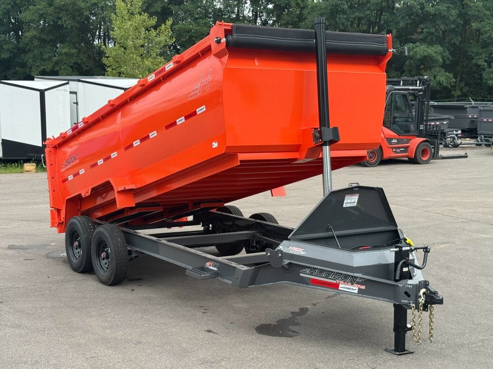 16' HZ7 Dump 48" Sides - 8K Axles - 12 Ton Telescopic Lift - 14 Ply Tires, 2 Speed Jack - Dump Trailers/Dump Trailers - Stryker Dealership Group