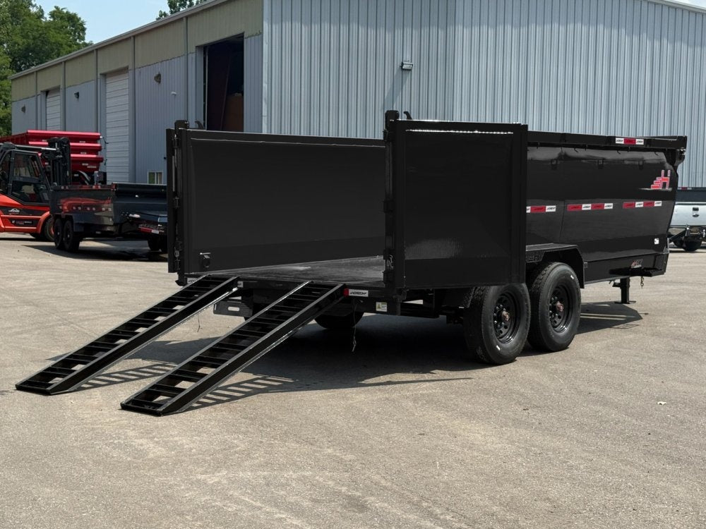 16' HZ7 Dump 48" Sides - 8K Axles - 12 Ton Telescopic Lift - 14 Ply Tires, 2 Speed Jack - Dump Trailers/Dump Trailers - Stryker Dealership Group