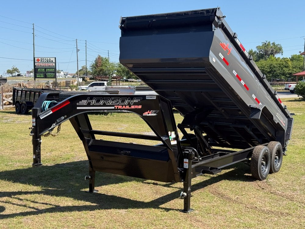 16' HZ7 GN Dump 36" Sides - 7K Axles - 620 Scissor Lift - 14 Ply Tires, 2 Speed Jackk - Dump Trailers - Stryker Dealership Group