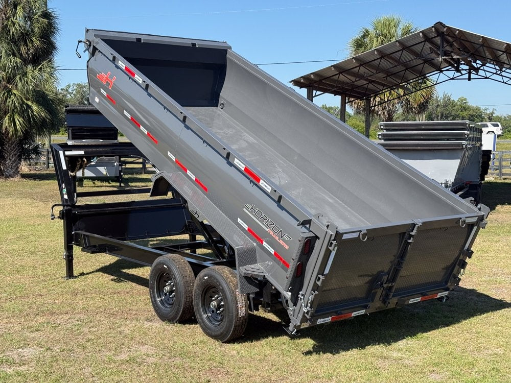 16' HZ7 GN Dump 36" Sides - 7K Axles - 620 Scissor Lift - 14 Ply Tires, 2 Speed Jackk - Dump Trailers - Stryker Dealership Group