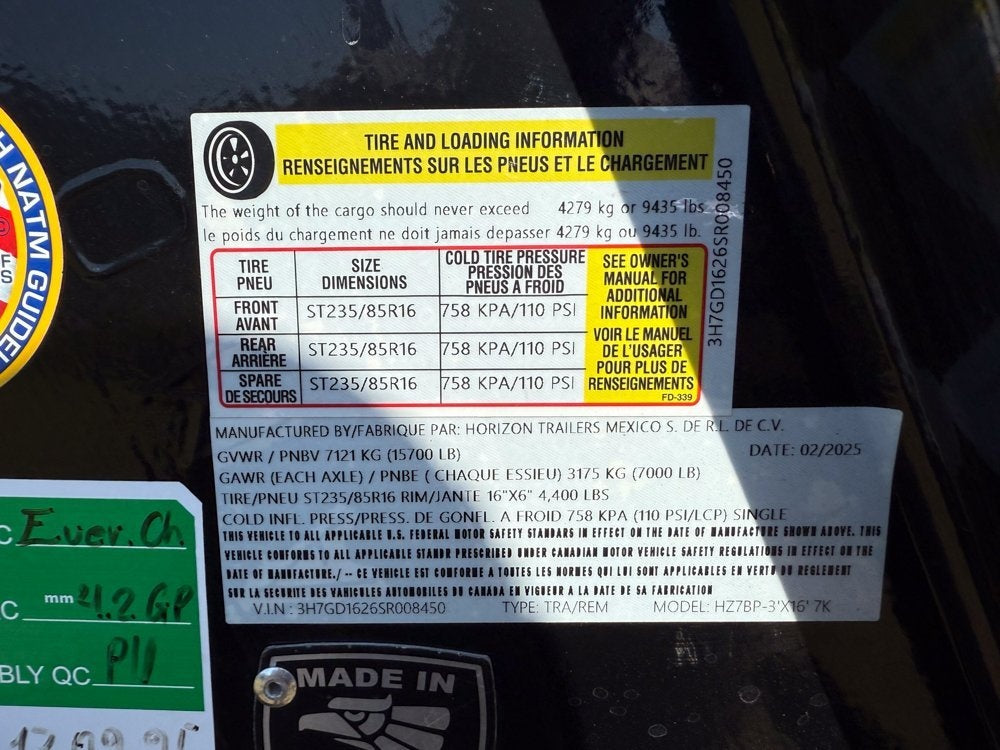 16' HZ7 GN Dump 36" Sides - 7K Axles - 620 Scissor Lift - 14 Ply Tires, 2 Speed Jackk - DT3 Professional/Dump Trailers - Stryker Dealership Group