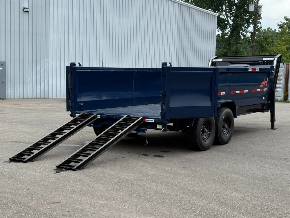 16' HZ7 GN Dump 36" Sides - 8K Axles - 620 Scissor Lift - 14 Ply Tires, 2 Speed Jackk - Dump Trailers/Dump Trailers - Stryker Dealership Group