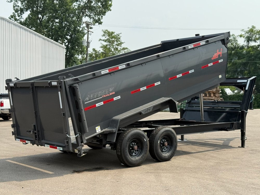 16' HZ7 GN Dump 48" Sides - 8K Axles - 12 Ton Telescopic Lift - 14 Ply Tires, 2 Speed Jack - Dump Trailers - Stryker Dealership Group