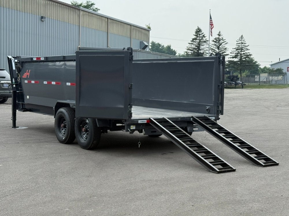 16' HZ7 GN Dump 48" Sides - 8K Axles - 12 Ton Telescopic Lift - 14 Ply Tires, 2 Speed Jack - Dump Trailers - Stryker Dealership Group