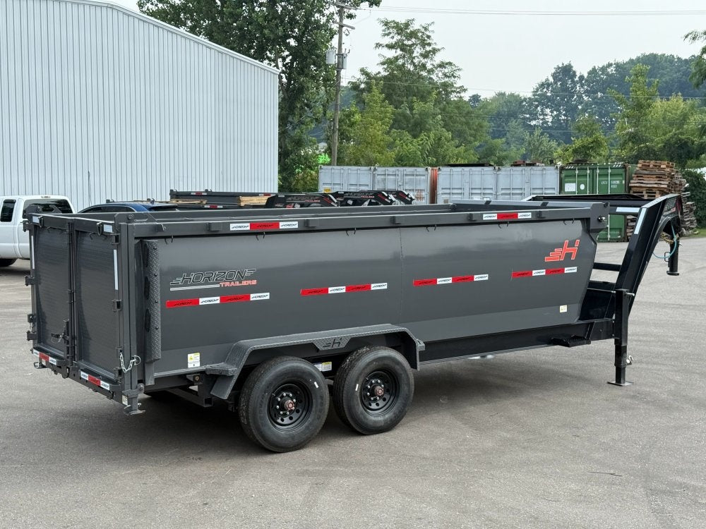 16' HZ7 GN Dump 48" Sides - 8K Axles - 12 Ton Telescopic Lift - 14 Ply Tires, 2 Speed Jack - Dump Trailers - Stryker Dealership Group