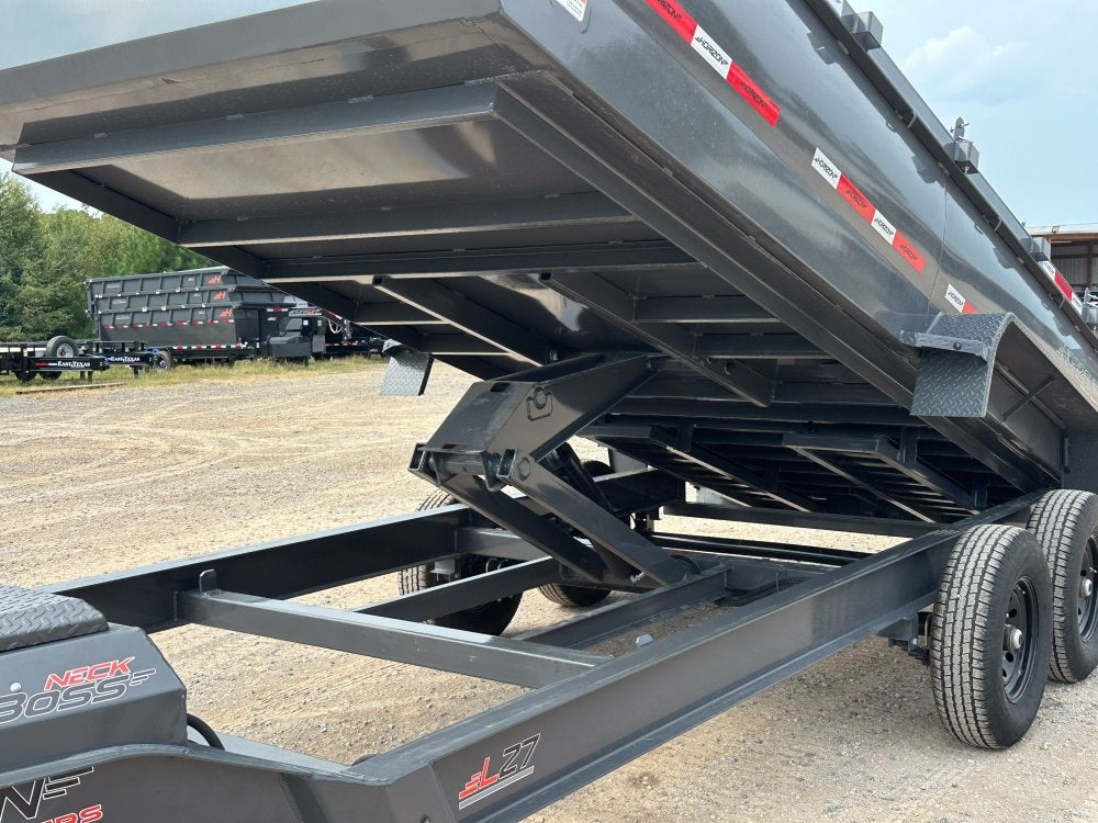 16' LZ7 Dump Trailer 30" Walls - Scissor Lift - 14K GWVR - 14ply Tires - 3 Way Door - Ramps - DT2 Contractor - Stryker Dealership Group