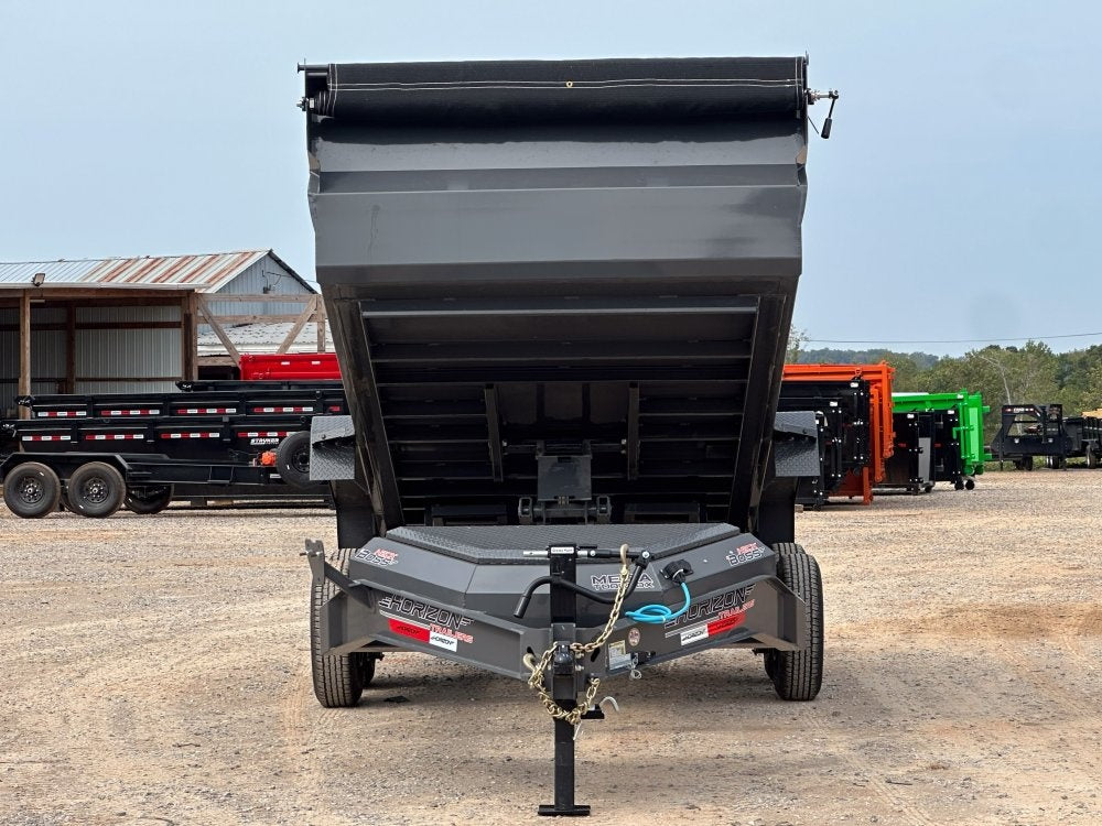 16' LZ7 Dump Trailer 30" Walls - Scissor Lift - 14K GWVR - 14ply Tires - 3 Way Door - Ramps - DT2 Contractor - Stryker Dealership Group