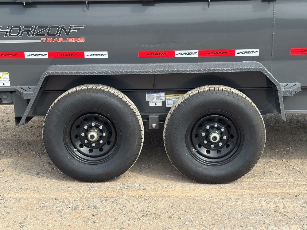 16' LZ7 Dump Trailer 30" Walls - Scissor Lift - 14K GWVR - 14ply Tires - 3 Way Door - Ramps - DT2 Contractor - Stryker Dealership Group