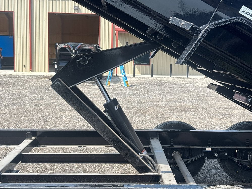 16' LZ7 Dump Trailer 30" Walls - Scissor Lift - 14K GWVR - 14ply Tires - 3 Way Door - Ramps - DT2 Contractor - Stryker Dealership Group