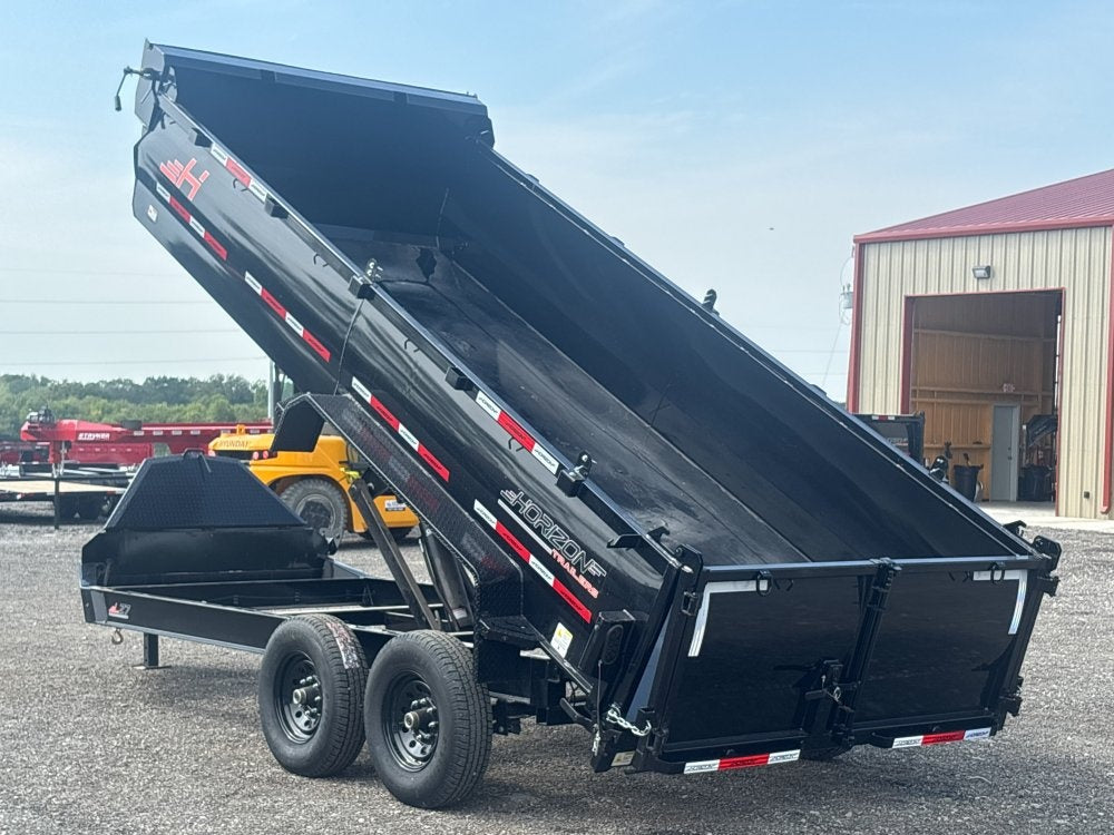16' LZ7 Dump Trailer 30" Walls - Scissor Lift - 14K GWVR - 14ply Tires - 3 Way Door - Ramps - DT2 Contractor - Stryker Dealership Group